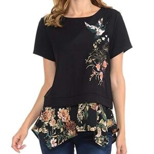 NWOT W5 Anthropologie Floral Embroidered Top
